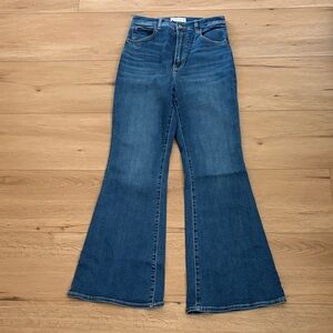 Abercrombie & Fitch Dark Blue High-Rise Flare Jeans Curve Love High Rise